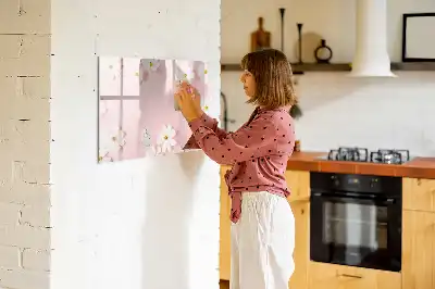 Pizarra magnética de pared modelo margaritas con rotulador