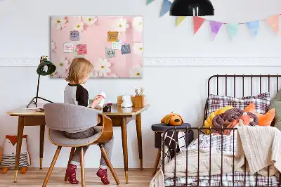 Pizarra magnética de pared modelo margaritas con rotulador