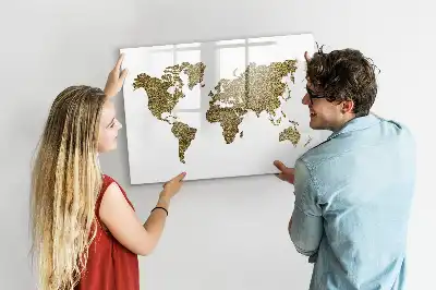 Mapa del mundo pizarra de cristal borrable con imanes