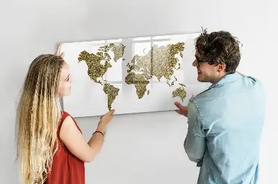 Mapa del mundo pizarra de cristal borrable con imanes