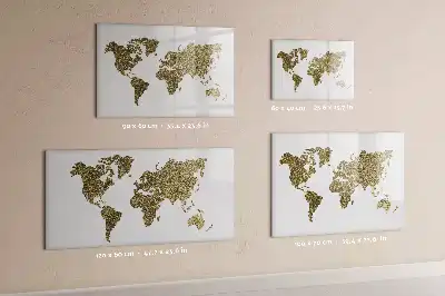 Mapa del mundo pizarra de cristal borrable con imanes
