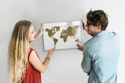 Mapa del mundo pizarra de cristal borrable con imanes