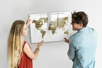 Mapa del mundo pizarra de cristal borrable con imanes
