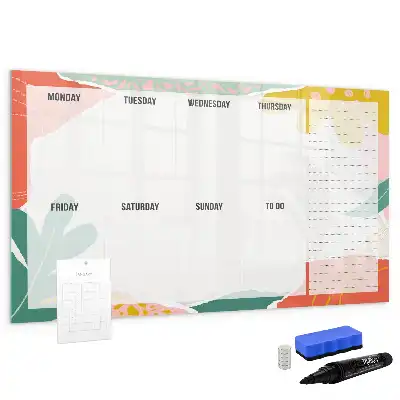 Pizarra magnética de pared con rotulador y planificador semanal