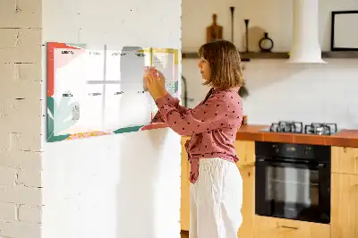 Pizarra magnética de pared con rotulador y planificador semanal