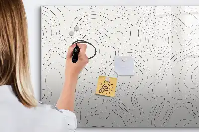 Pizarra de cristal magnética borrable diseño con abstracción de manchas
