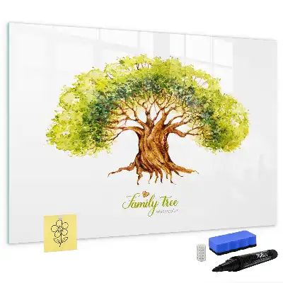 Pizarra magnética de pared diseño de árbol genealógico con rotulador