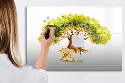 Pizarra magnética de pared diseño de árbol genealógico con rotulador