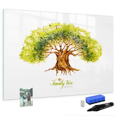 Pizarra magnética de pared diseño de árbol genealógico con rotulador