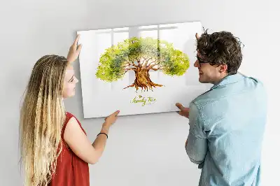 Pizarra magnética de pared diseño de árbol genealógico con rotulador