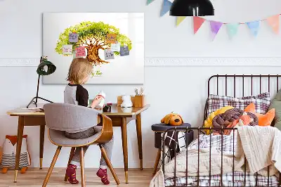 Pizarra magnética de pared diseño de árbol genealógico con rotulador