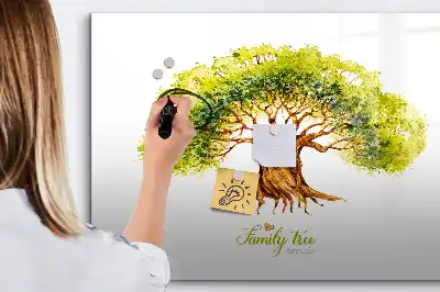 Pizarra magnética de pared diseño de árbol genealógico con rotulador