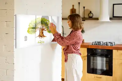 Pizarra magnética de pared diseño de árbol genealógico con rotulador