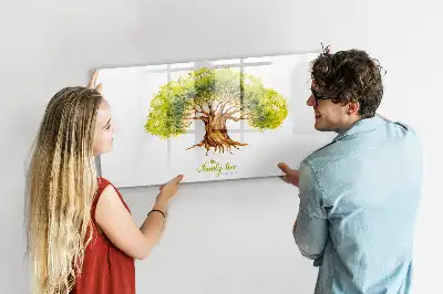 Pizarra magnética de pared diseño de árbol genealógico con rotulador