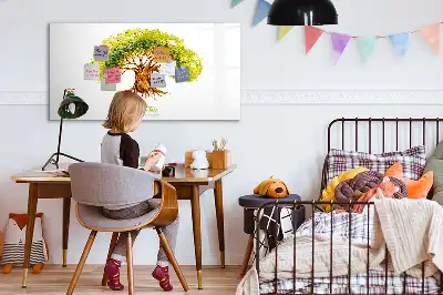 Pizarra magnética de pared diseño de árbol genealógico con rotulador