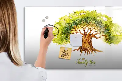 Pizarra magnética de pared diseño de árbol genealógico con rotulador