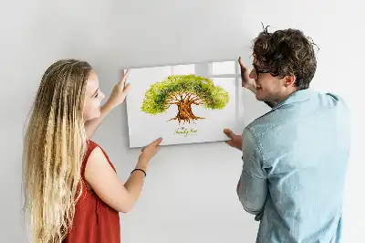 Pizarra magnética de pared diseño de árbol genealógico con rotulador