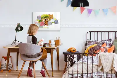 Pizarra magnética de pared diseño de árbol genealógico con rotulador