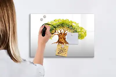Pizarra magnética de pared diseño de árbol genealógico con rotulador