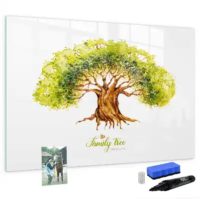 Pizarra magnética de pared diseño de árbol genealógico con rotulador