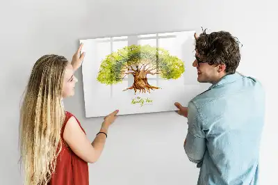 Pizarra magnética de pared diseño de árbol genealógico con rotulador