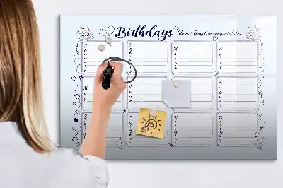 Pizarra magnética de pared con rotulador diseño tarjeta de cumpleaños