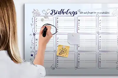 Pizarra magnética de pared con rotulador diseño tarjeta de cumpleaños