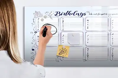 Pizarra magnética de pared con rotulador diseño tarjeta de cumpleaños