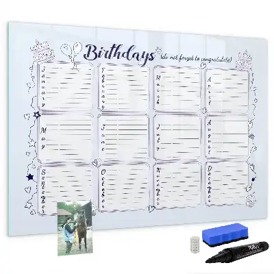 Pizarra magnética de pared con rotulador diseño tarjeta de cumpleaños