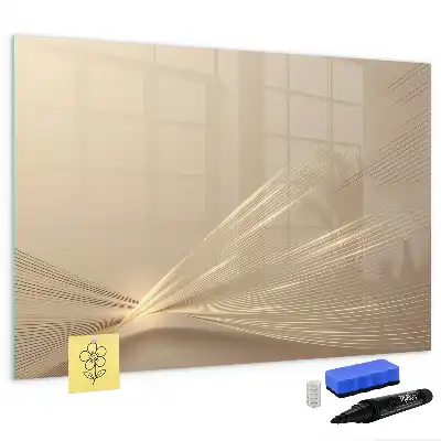 Pizarra borrable de cristal con imanes diseño luz abstracta