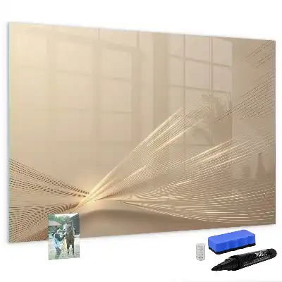 Pizarra borrable de cristal con imanes diseño luz abstracta