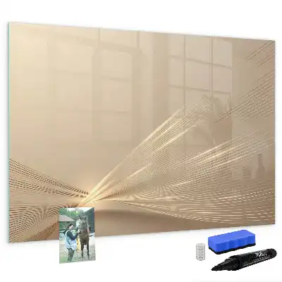 Pizarra borrable de cristal con imanes diseño luz abstracta