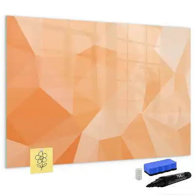 Pizarra magnética de pared diseño de abstracción de triángulos con rotulador
