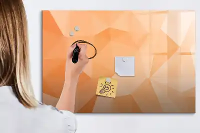 Pizarra magnética de pared diseño de abstracción de triángulos con rotulador