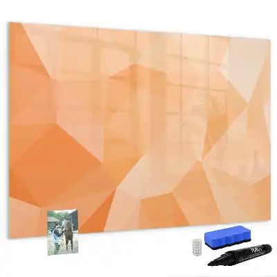 Pizarra magnética de pared diseño de abstracción de triángulos con rotulador
