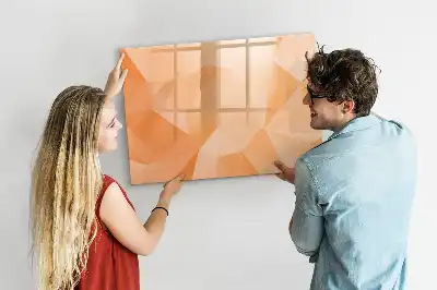 Pizarra magnética de pared diseño de abstracción de triángulos con rotulador