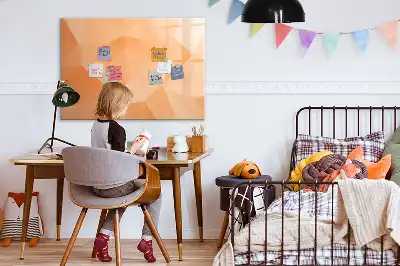 Pizarra magnética de pared diseño de abstracción de triángulos con rotulador