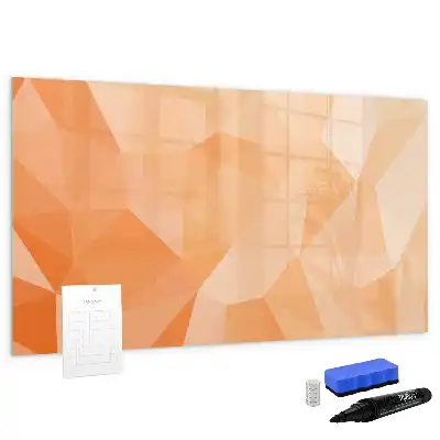 Pizarra magnética de pared diseño de abstracción de triángulos con rotulador