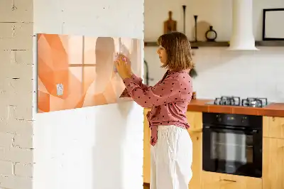 Pizarra magnética de pared diseño de abstracción de triángulos con rotulador