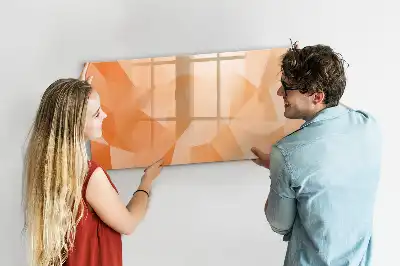 Pizarra magnética de pared diseño de abstracción de triángulos con rotulador