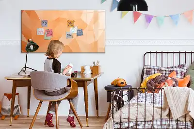 Pizarra magnética de pared diseño de abstracción de triángulos con rotulador