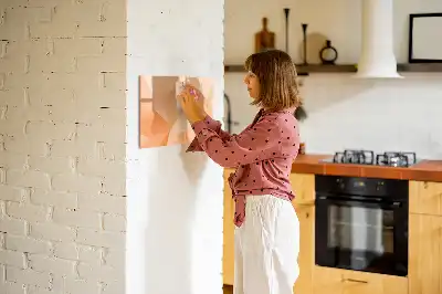 Pizarra magnética de pared diseño de abstracción de triángulos con rotulador