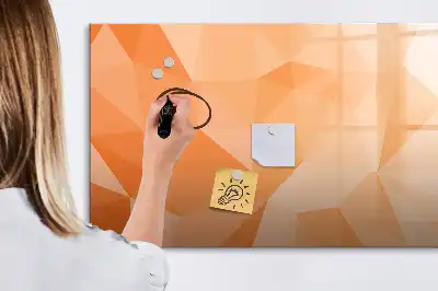 Pizarra magnética de pared diseño de abstracción de triángulos con rotulador