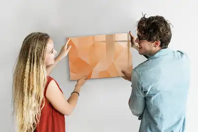 Pizarra magnética de pared diseño de abstracción de triángulos con rotulador
