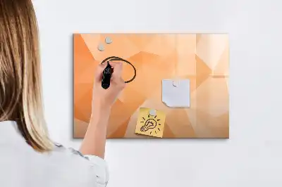 Pizarra magnética de pared diseño de abstracción de triángulos con rotulador