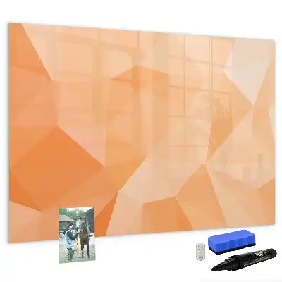 Pizarra magnética de pared diseño de abstracción de triángulos con rotulador