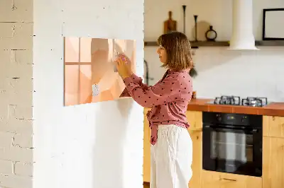 Pizarra magnética de pared diseño de abstracción de triángulos con rotulador
