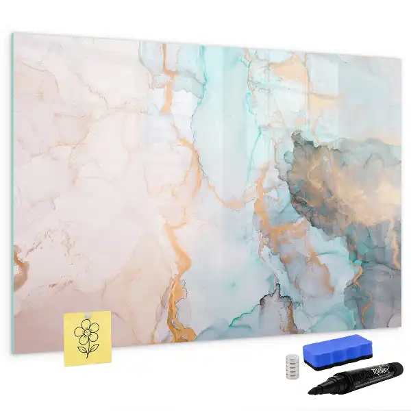 Pizarra de cristal magnética borrable diseño con imagen abstracta
