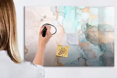 Pizarra de cristal magnética borrable diseño con imagen abstracta