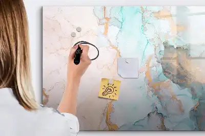 Pizarra de cristal magnética borrable diseño con imagen abstracta